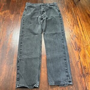 VTG Harley Davidson Jeans Mens 38x34 Black Straight Leg Faded Biker Y2K‎ Grunge
